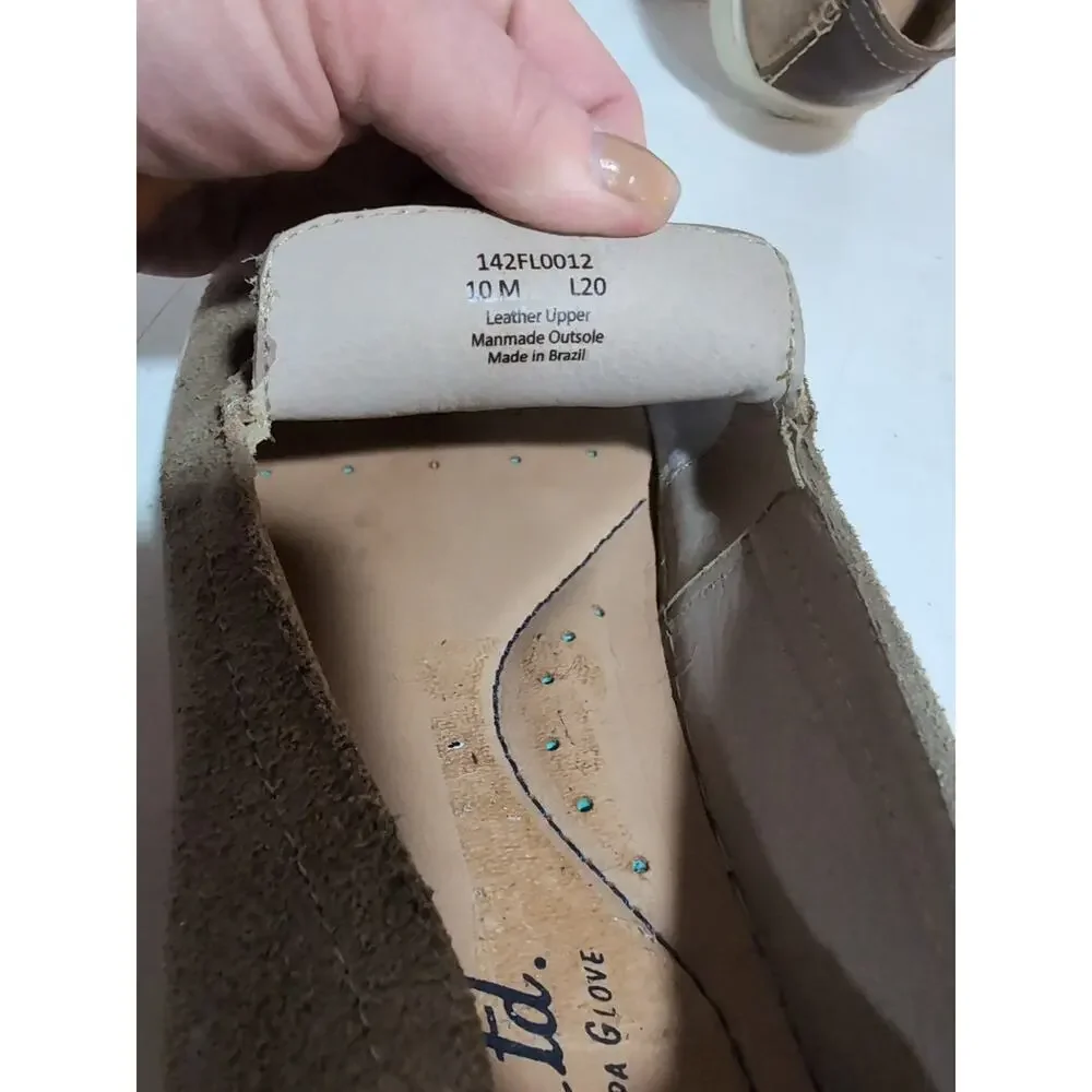 Flag Ltd Men's Loafer Shoes Boat 10M Slip On Moccasins Tan Suede Nappa Leather